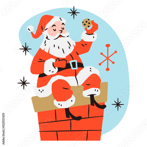 santa claus vintage chimney.
