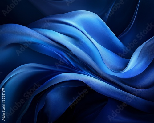 Wallpaper Mural Dynamic blue fabric drapes, abstract background Torontodigital.ca