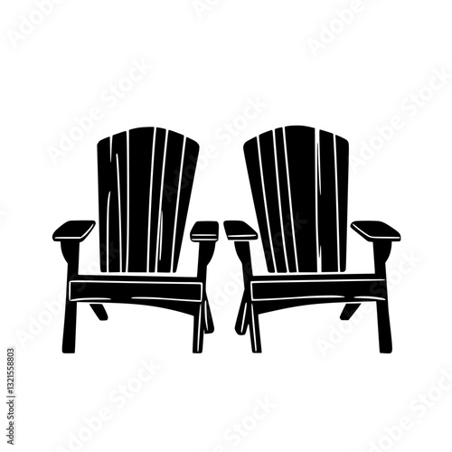 Art Deco Outdoor chairs, household object, vector graphic
