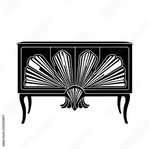 Art Deco Sideboard, household object, vector graphic
