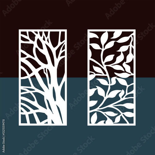 Kitchen and Hall Jali geometric CNC jaali pattern for laser cutting and interior designing vector graphics