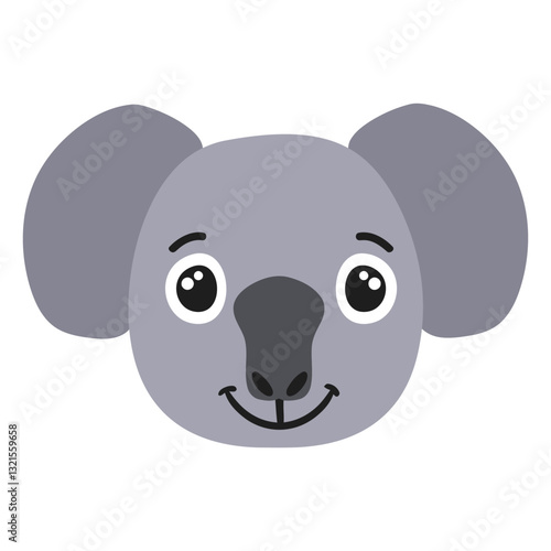 koala muzzle joyful flat sticker.