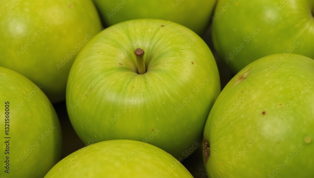 Vibrant textured depiction of green apple skin Vibrant textured depiction of green apple skin