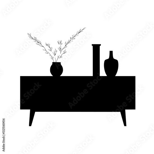 Coastal Credenza, household object, vector graphic