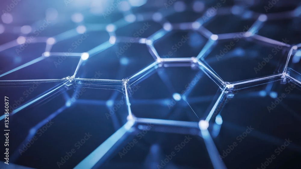 Abstract Hexagonal Network: A Stunning Visual Representation of Complex Molecular Structure Abstract Hexagonal Network: A Stunning Visual Representation of Complex Molecular Structure