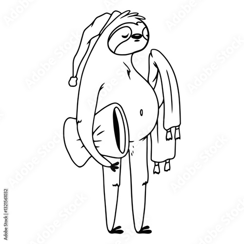  sleepy sloth filled stroke.