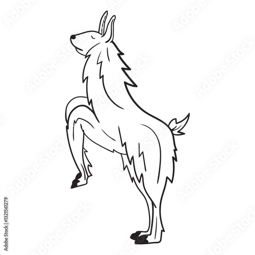 llama on hind legs stroke.