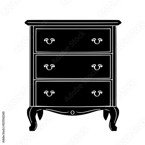 Eclectic Chest of drawers, household object, vector graphic