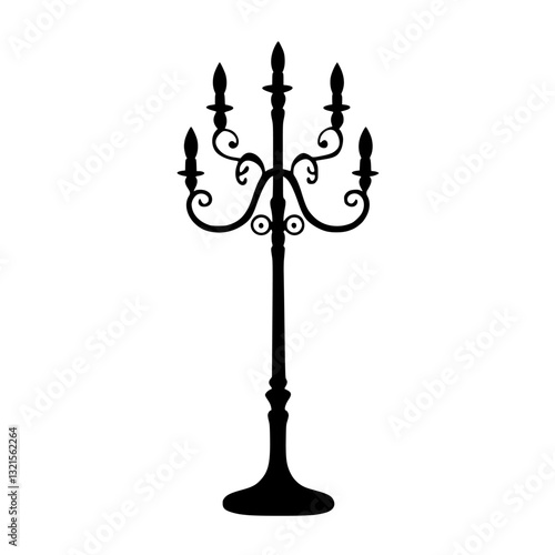 Eclectic Coat rack, household object, vector graphic