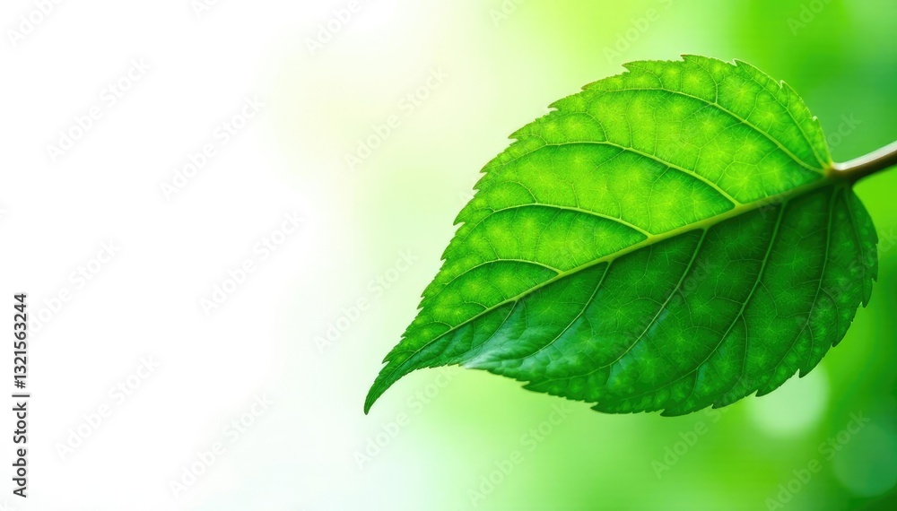 Leafy green foliage with intricate veins isolated on white background, nature, leaf details Leafy green foliage with intricate veins isolated on white background, nature, leaf details