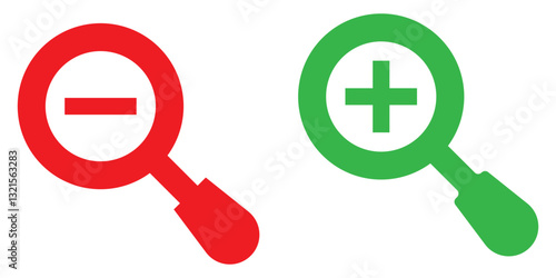 Magnifier glass search icon vector. discovery symbol. find collection set icons with active and inactive versions. EPS 10.