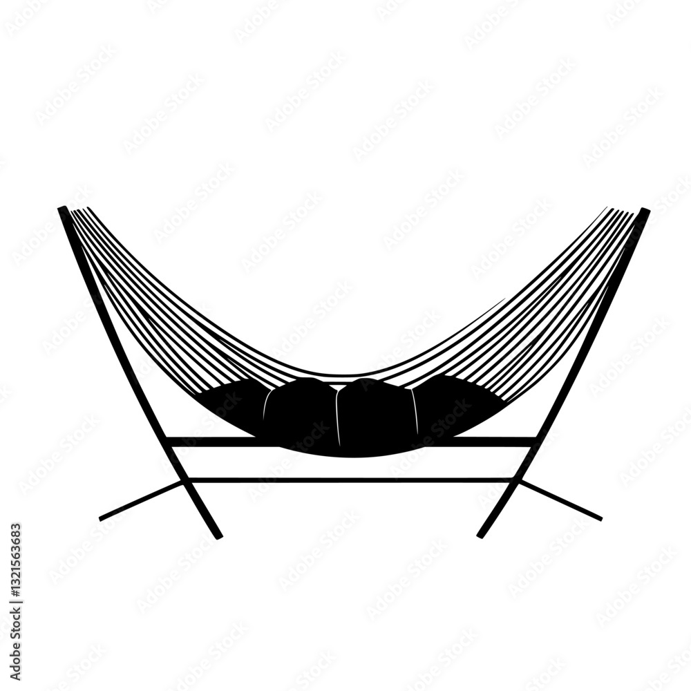Mid Century Modern Hammock, household object, vector graphic Mid Century Modern Hammock, household object, vector graphic