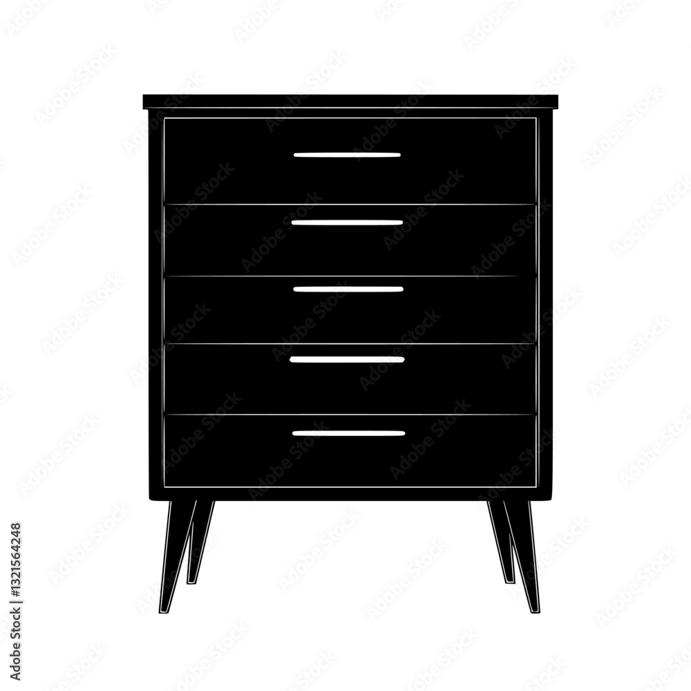 Modern Dresser, household object, vector graphic Modern Dresser, household object, vector graphic