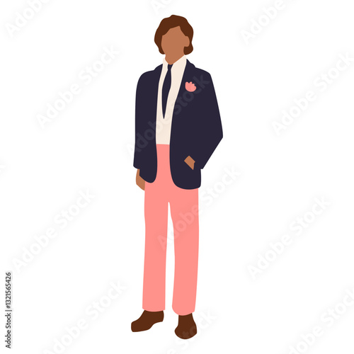 boy in prom party fancy suit.
