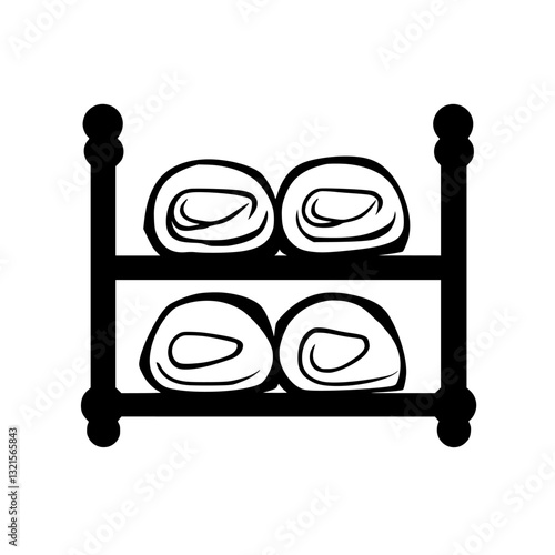 Retro Towel rack, household object, vector graphic