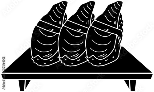 salmon illustration seafood silhouette fish logo food icon restaurant outline sushi japanese seaweed rice traditional japan asian gourmet nori shape chopsticks vector graphic background