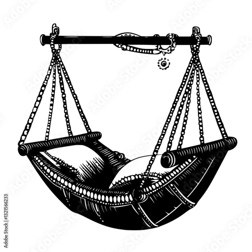 Steampunk Hammock, household object, vector graphic
