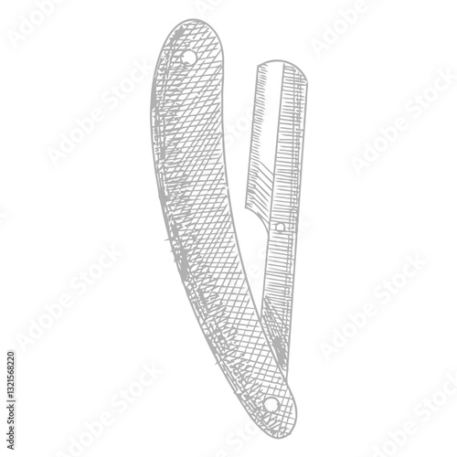 straight razor hand drawn razor.
