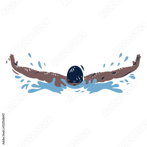 a swimmer practicing breaststroke.