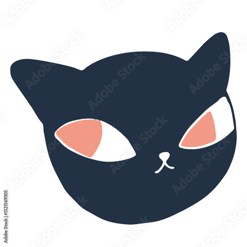 black cat with pink eyes.