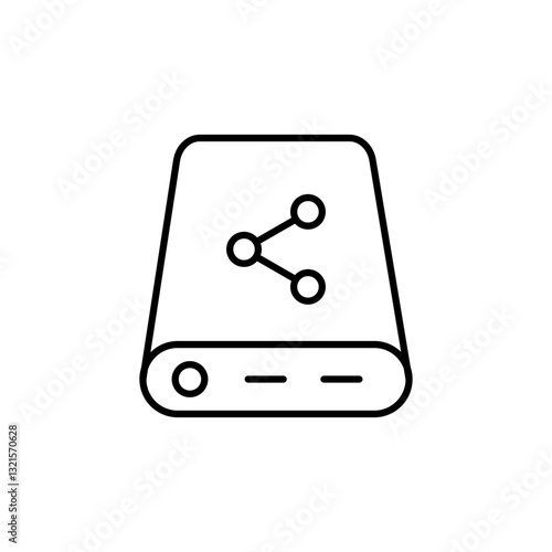 Harddrive Sharing line icon