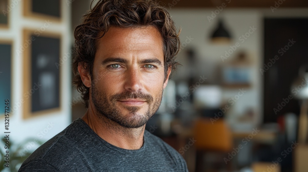Confident Entrepreneur Portrait in Modern Workspace Setting Confident Entrepreneur Portrait in Modern Workspace Setting