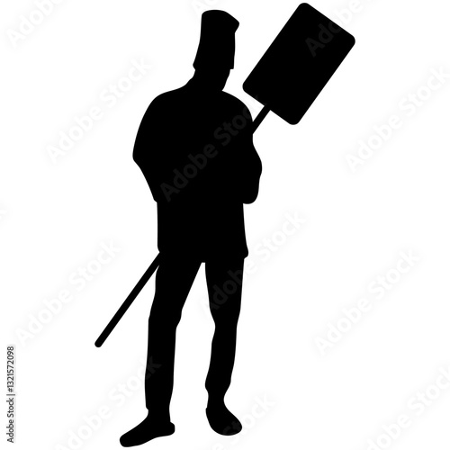 man baker silhouette.