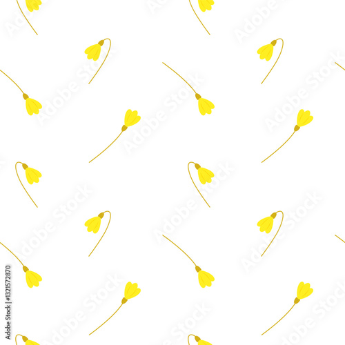 Simple flowers seamless pattern. Spring flowers vector seamless pattern perfect for girl and woman clothing, textile, fabric, apparel, wallpaper and so on