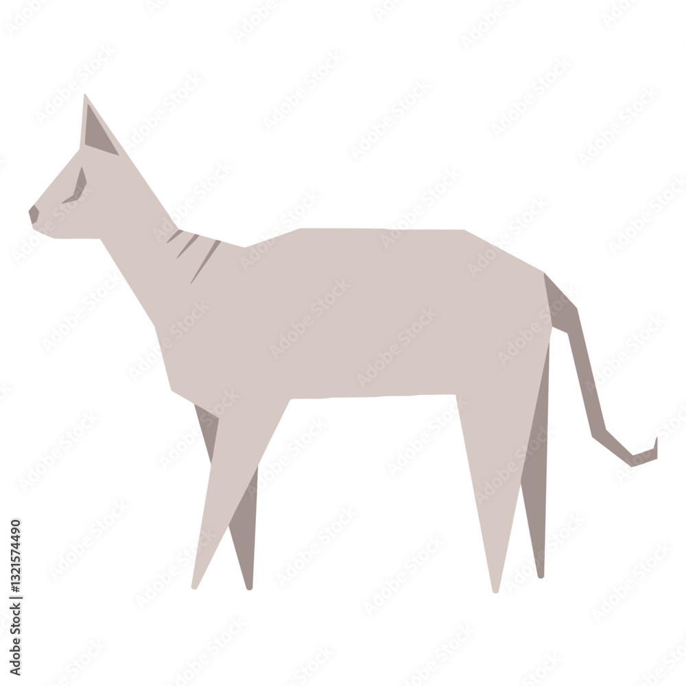 Obraz premium sphynx cat geometric illustration.