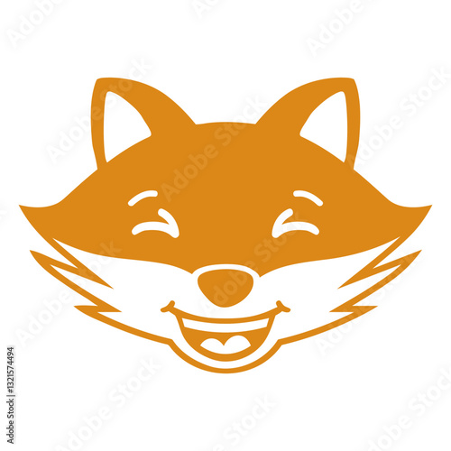 fox happy head muzzle flat.