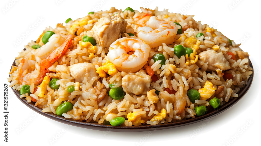 Delicious Chicken and Shrimp Fried Rice with Peas and Eggs Delicious Chicken and Shrimp Fried Rice with Peas and Eggs