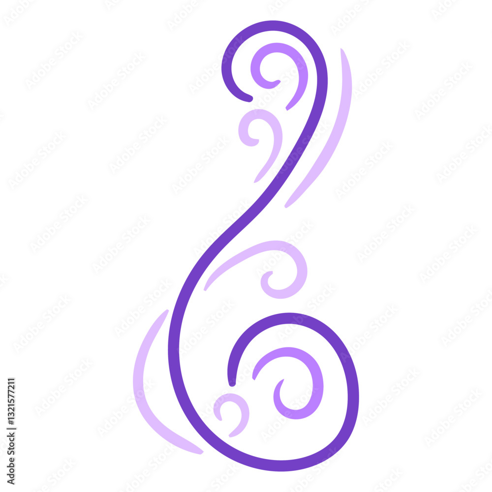 Obraz premium violet swirl stroke.
