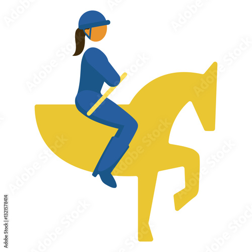 paralympic sport pictogram equestrian flat.