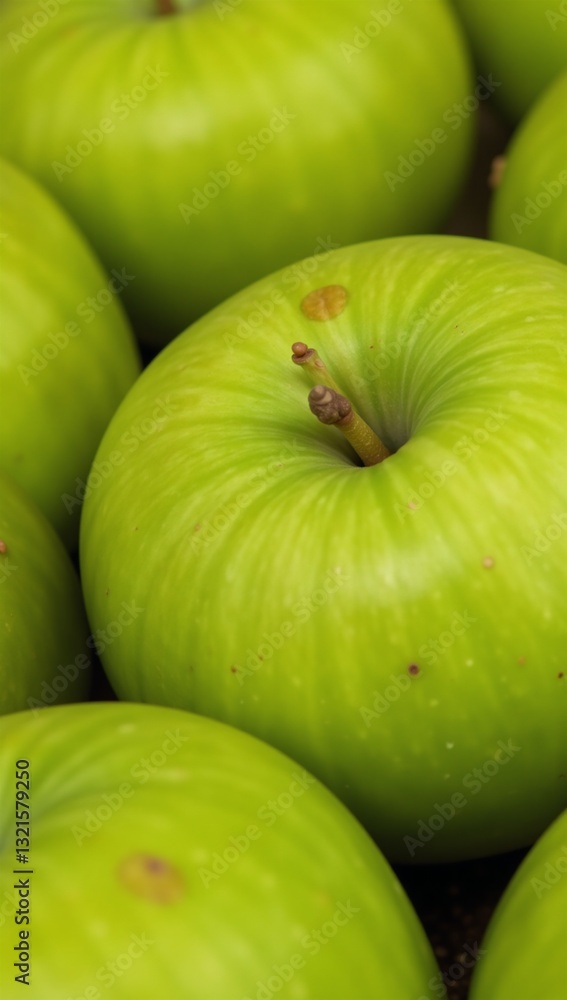 Vibrant textured depiction of green apple skin Vibrant textured depiction of green apple skin