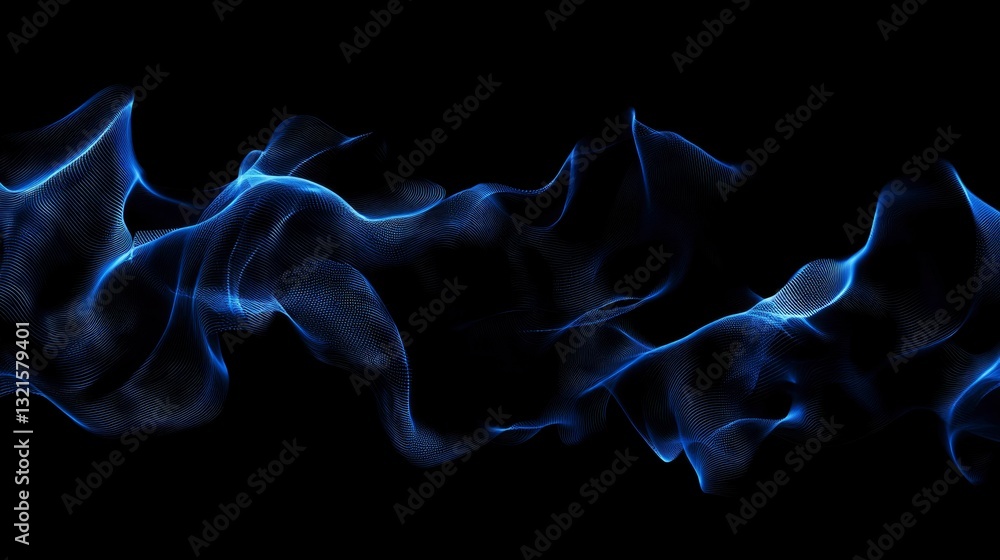 Abstract blue flames against black background Abstract blue flames against black background