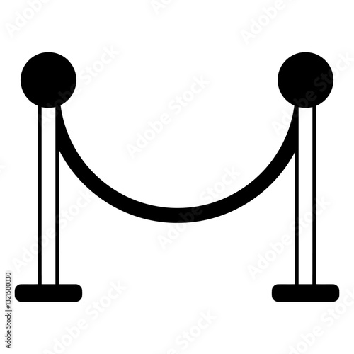stanchion rope stands stroke icon.