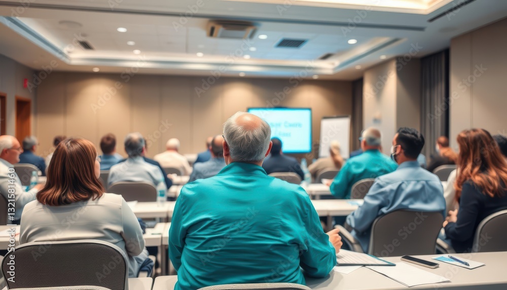 Obraz premium Bariatric surgery seminar presentation in conference room setting