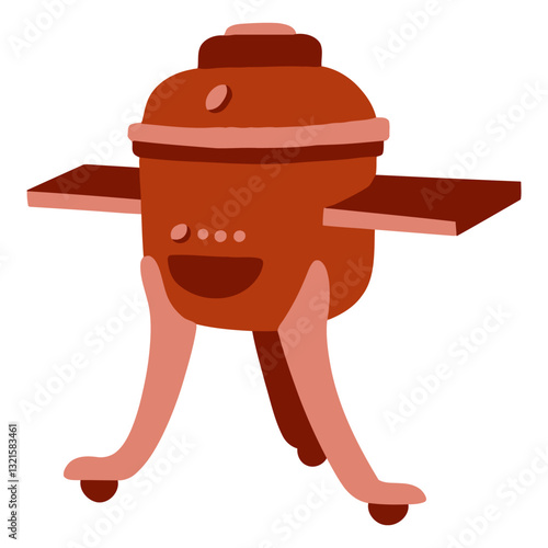 barbacue grill set flat.
