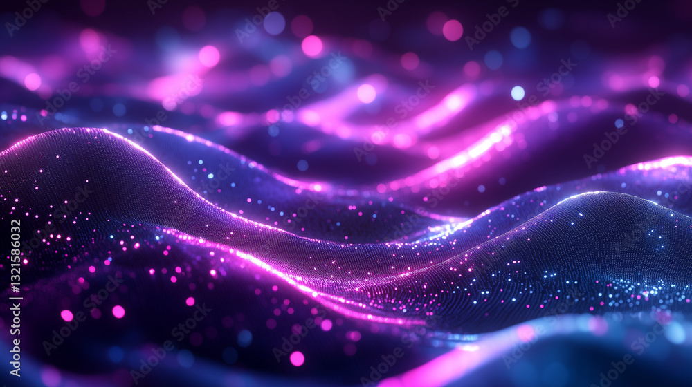 3d render of abstract futuristic background with glowing medium particles and big dots waves, gradient colorful flowing landscape with night sky 3d render of abstract futuristic background with glowing medium particles and big dots waves, gradient colorful flowing landscape with night sky