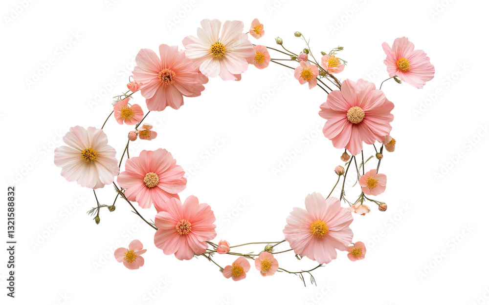 Flower wreath on transparent background Flower wreath on transparent background