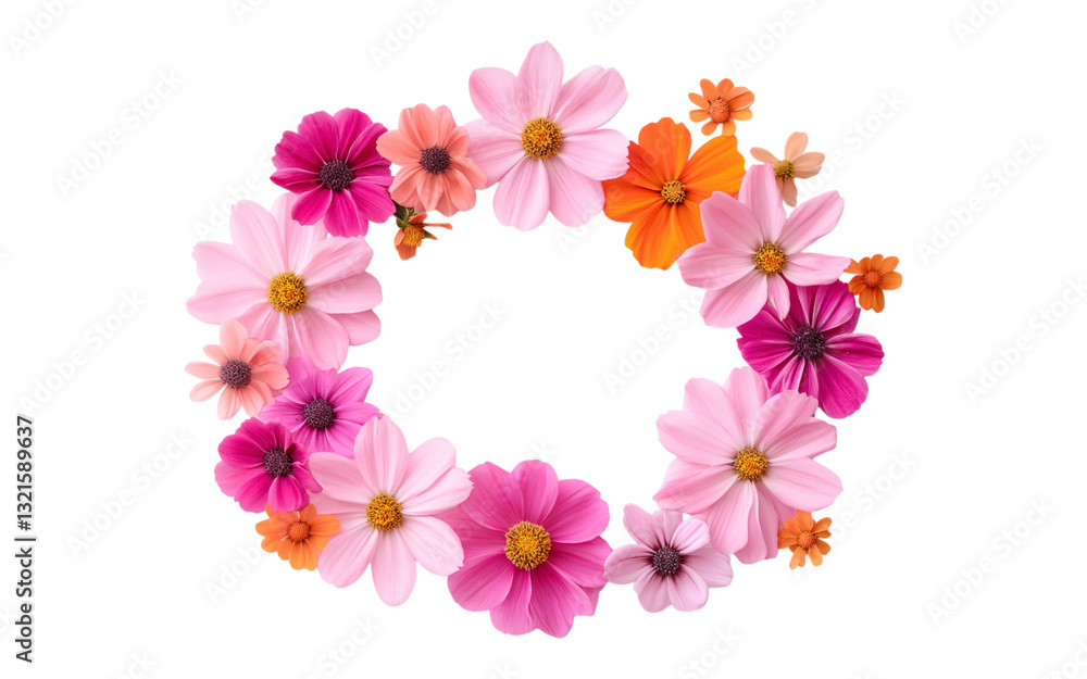 Fototapeta premium Flower wreath on transparent background