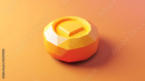 Abstract Low Poly Orange Geometric Shape Digital 3D Render Modern Design Background Illustration Art