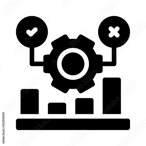 decision analytics glyph icon