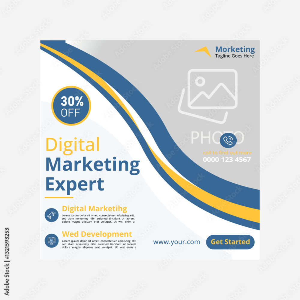 Obraz premium digital marketing social media post design template 