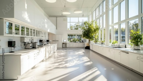 Modern, bright laboratory with natural light