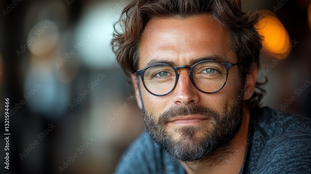 Professional Business Consultant with Glasses in a Modern Workspace Environment Professional Business Consultant with Glasses in a Modern Workspace Environment