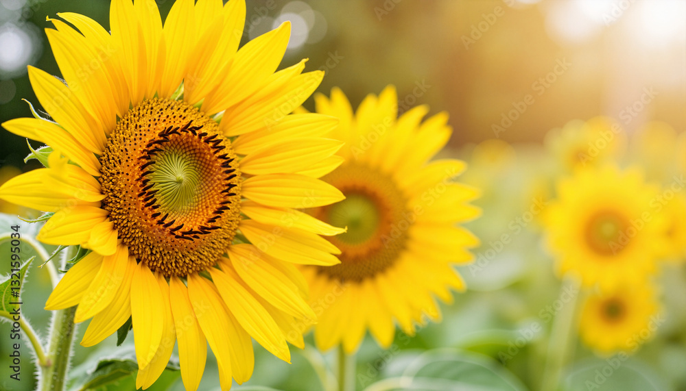 Obraz premium Bright sunflowers blooming in garden sunlight, nature's beauty