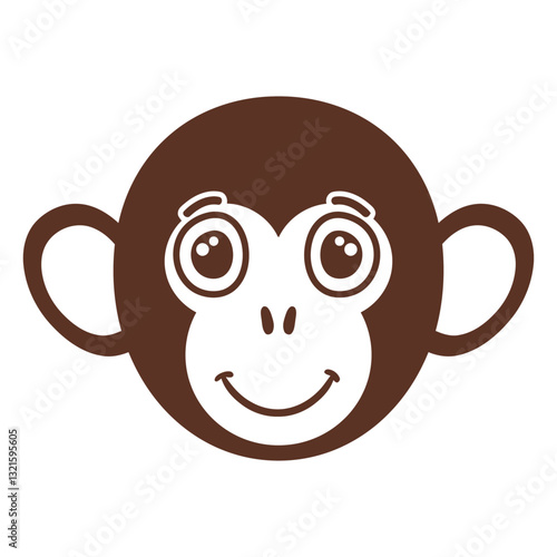 monkey joyful head muzzle flat.