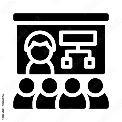 business training glyph icon