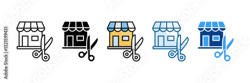 Barbershop Icon Set Multiple Style Collection